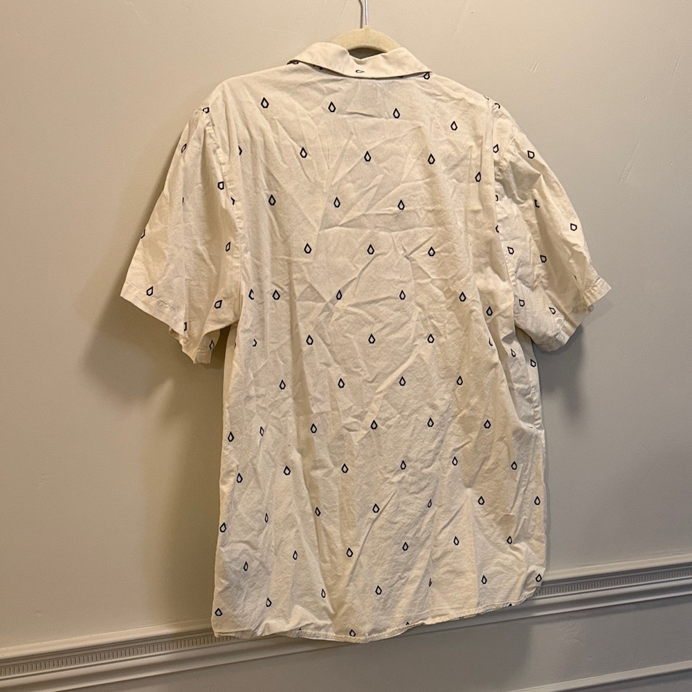 Volcom Off-White Patterned Button-Down Shirt - image 5